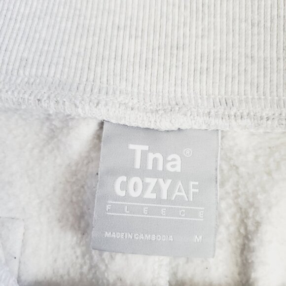 Aritzia Tna Cozy AF Light Grey Tapered Cotton Lounge Sweatpants M - Picture 4 of 8